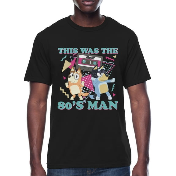 Bluey Mens & Big Men's 80's Man Graphic Tee Shirt, Sizes S-3XL