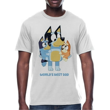 Bluey, Mens Graphic Tee, Worlds Best Dad, Sizes S-3XL