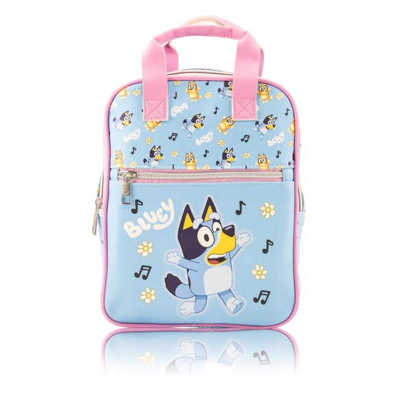 Bluey Mini Backpack for Kids & Adults 10" PU Leather Bluey Backpack Purse Featuring Bluey Toddler Travel Bag, Small Backpack Bookbag for School, Travel, or Everyday Use Ages 3+