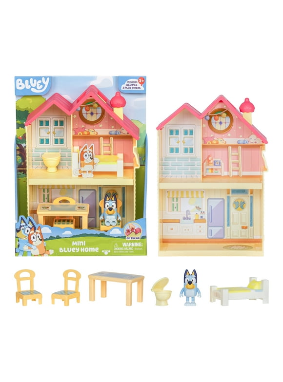 Bluey ,Mini Home Playset , Includes Bluey Figure With 5 Play Pieces , Toddler Toy