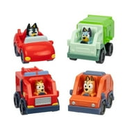Bluey Mini Racers, Pack of 4 Bluey Vehicles, Ages 3+, Collect Them All!