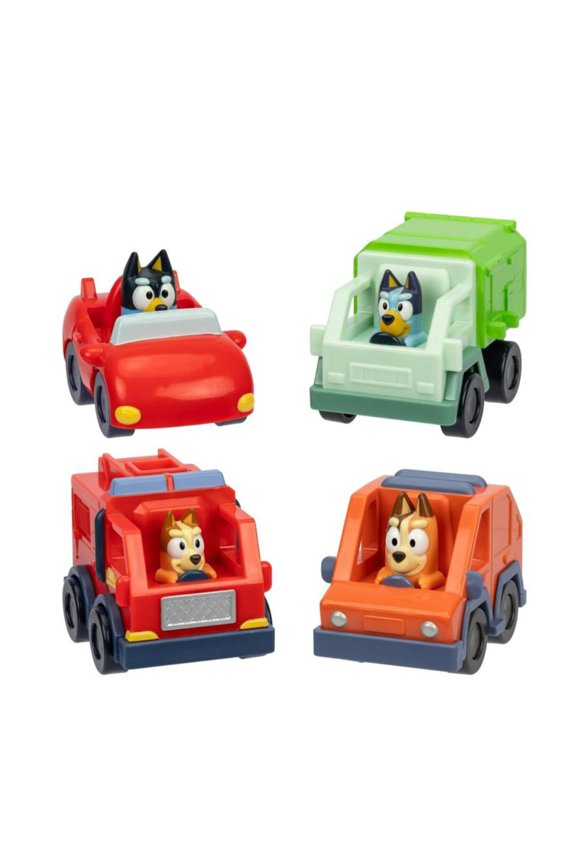 Mini Racers, Pack of 4 Bluey Vehicles, Ages 3+, Collect Them All!