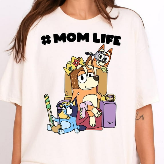 Bluey Mom Shirt, Bluey Mom Shirt, Bluey Mother Gift, Chilli Heeler Shirt, Bluey Theme Mom Shirt, Mom Life Shirt, Mother Gift Shirt Unisex S-5XL Hot Trending Shirt, Vintage Birthday Gift
