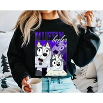 Bluey Muffin Metal Sweatshirt, Muffin Emotions Shirt, Bluey Muffin Sweater, Muffin Birthday Bluey Cartoon, Muffin Heeler Shirt, Black Color