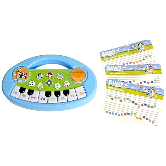 Bluey Music Time Electronic Learn to Play Keyboard - Portable Learning Keyboard Musical Education Learning Toy for Toddlers and Preschoolers