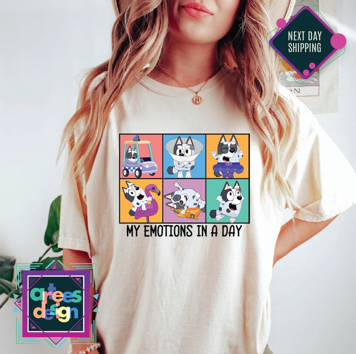 Bluey My Emotions In A Day Shirt My Spirit Animal Blue Dog Family Shirt ...