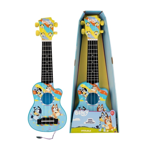 Bluey My First Guitar Kids Beginner Acoustic Ukulele with 4 Nylon Strings