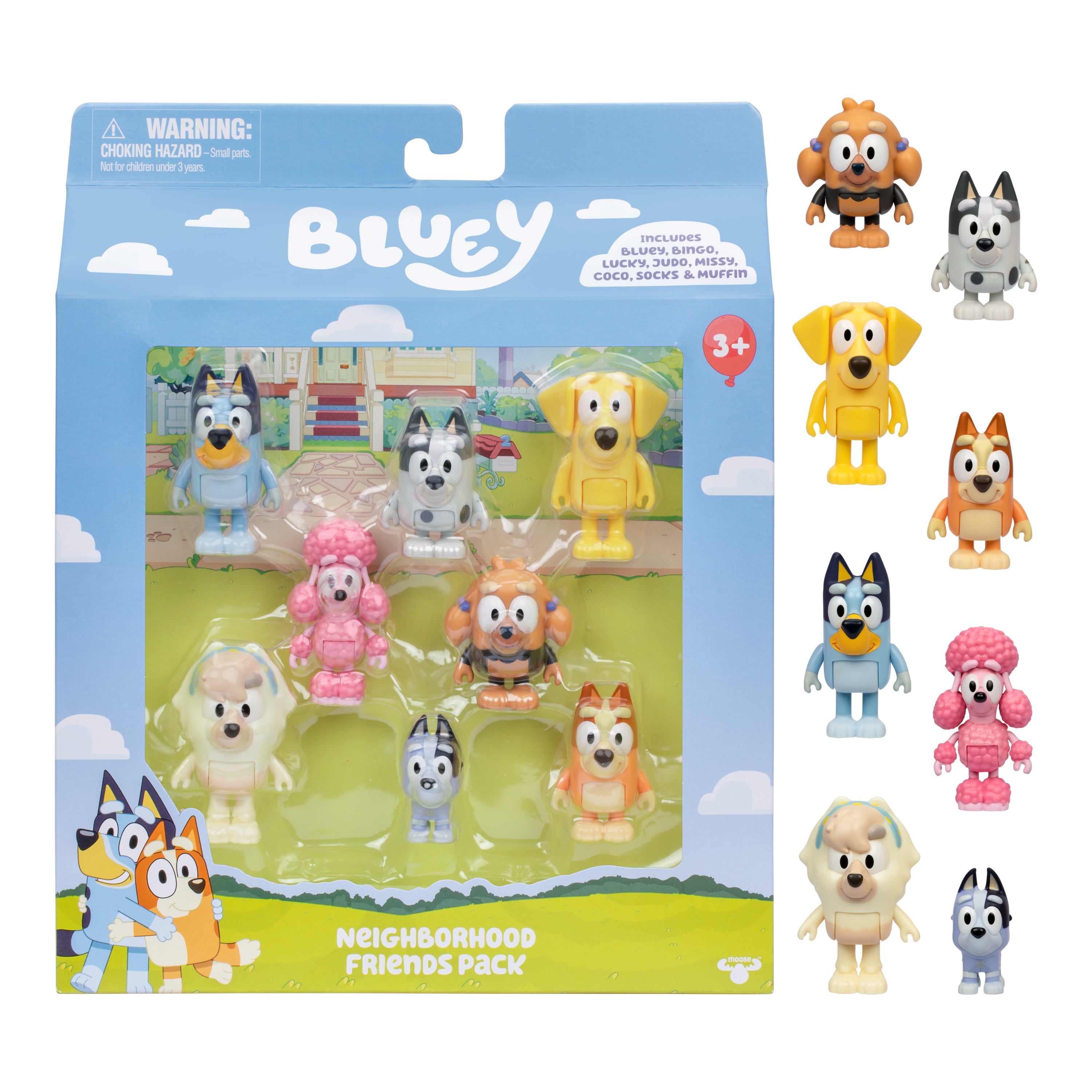 Bluey Neighborhood Friends 8 Pack, 2-2.5 Inch Articulated Bluey Neighborhood Friends 8 Pack, 2-2.5 Inch Articulated