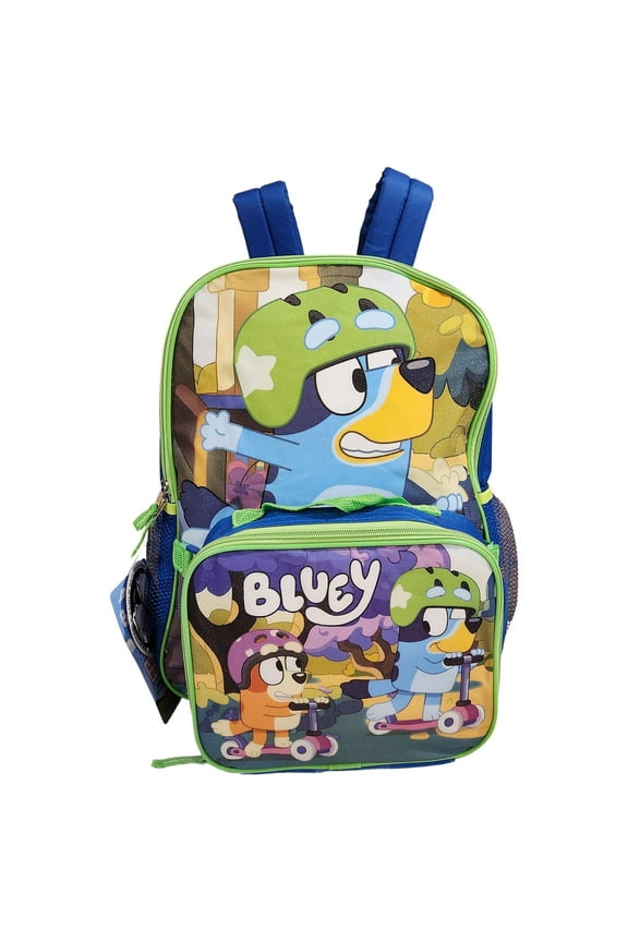 Bluey "Outdoor Fun" Full Size 16 Inch Backpack with Detachable Lunch Box 2 pieces set
