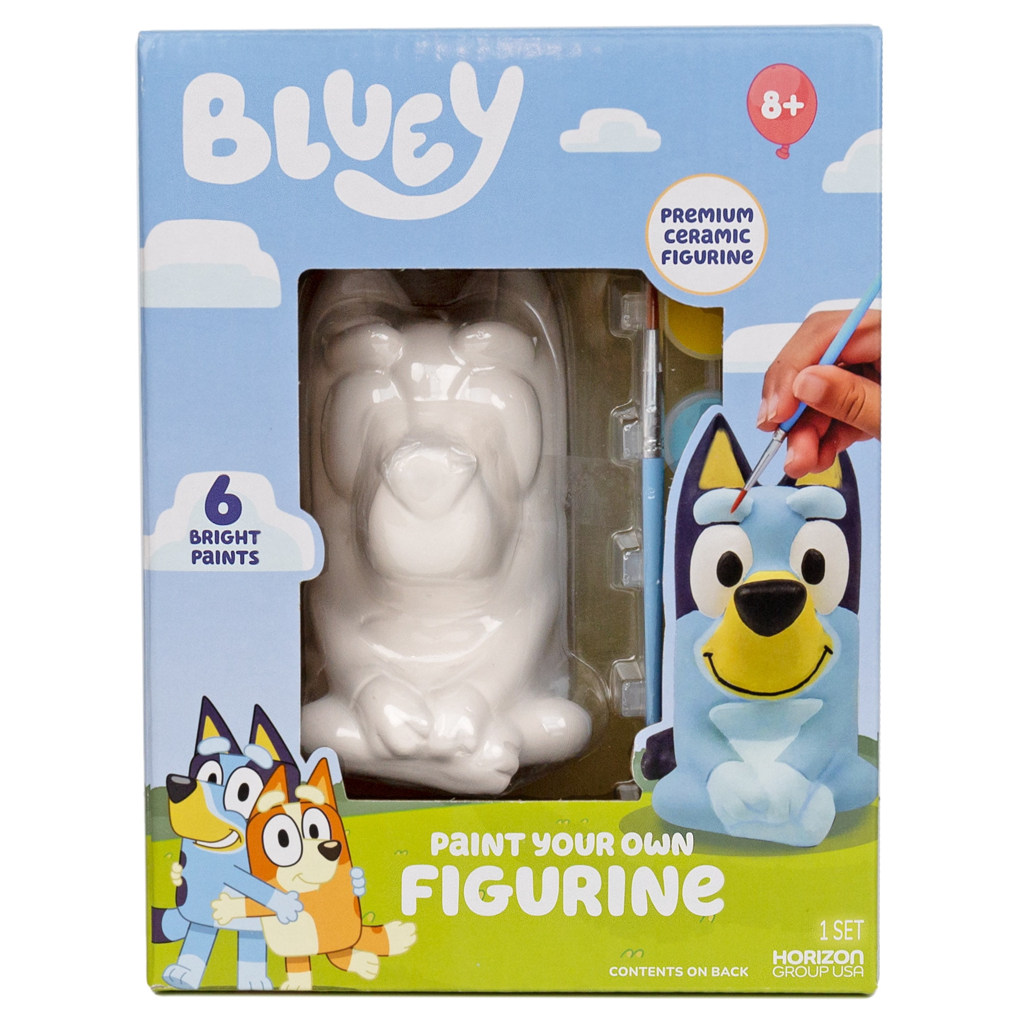 Bluey Paint Your Own Ceramic Figurine Kit with Brush and Acrylic Paints