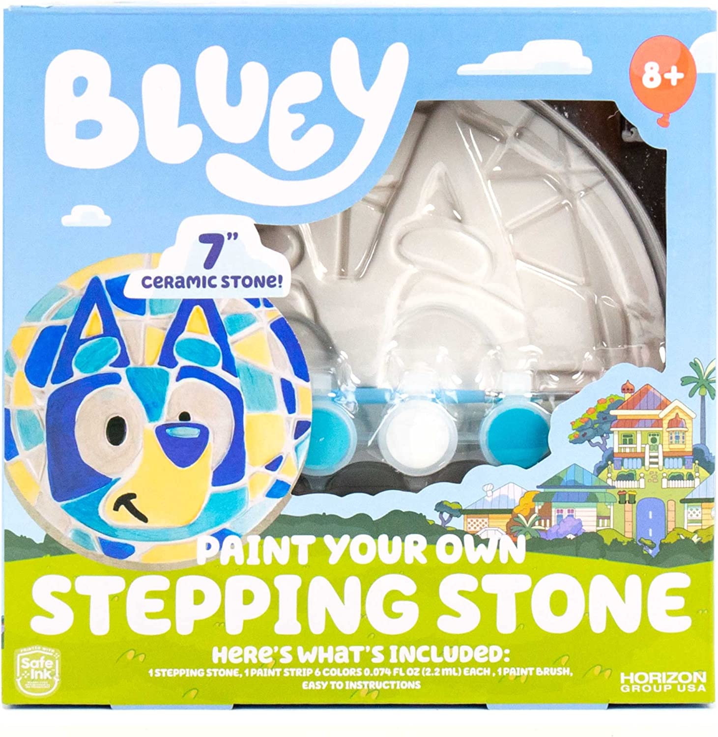 Bluey Paint Your Own Stepping Stone, Design 7 DIY Stone Art, Fun Kit