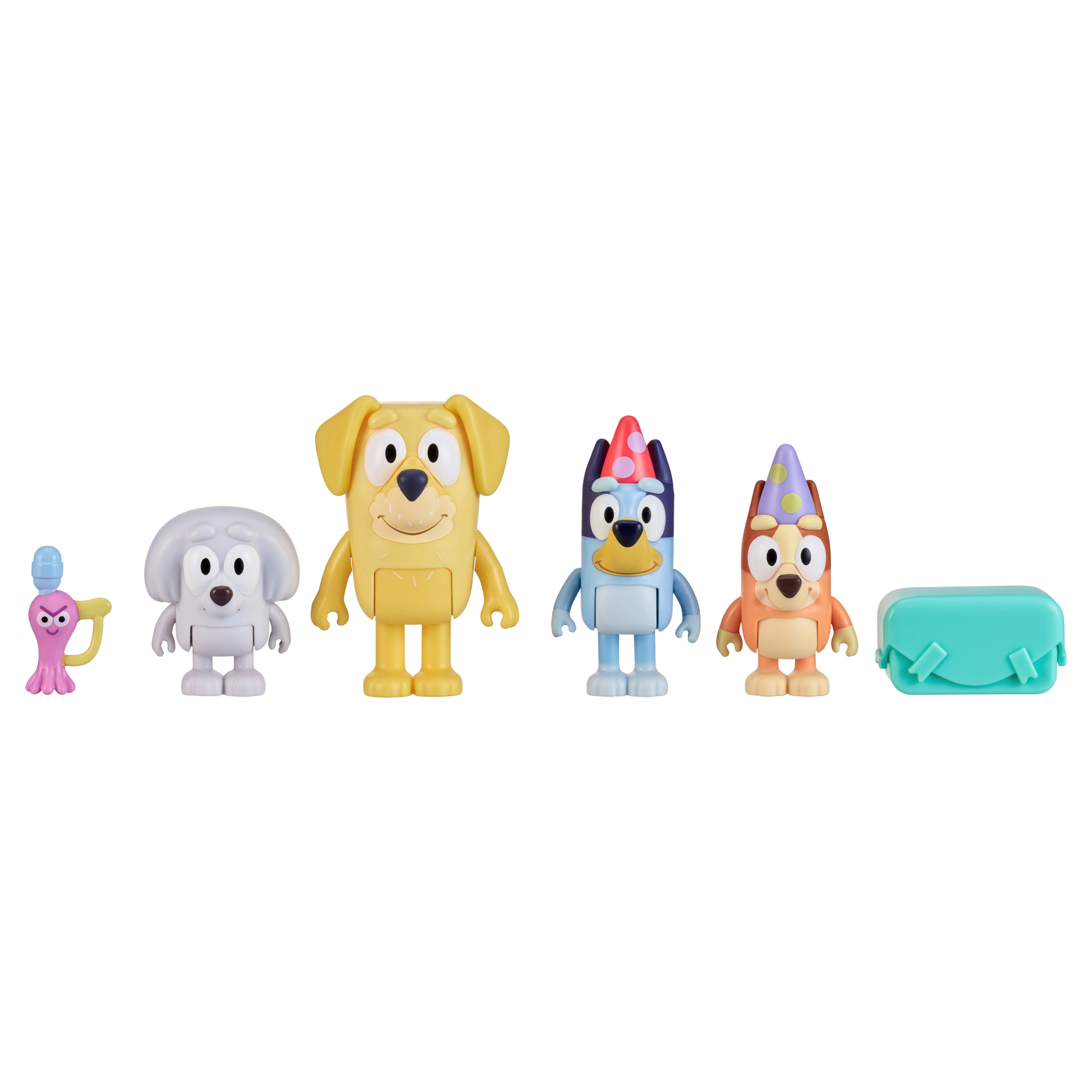 Bluey, Extended Heeler Family Pack, 2.53 inch Figures, Bluey, Bingo