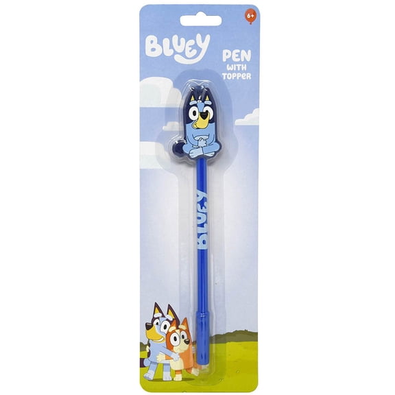 Bluey Pen With Shaped Topper on Card, 2 Pack
