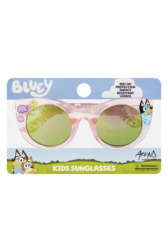 Bluey Pink with Flowers Cat Eye Sunglasses for Kids UV Protection