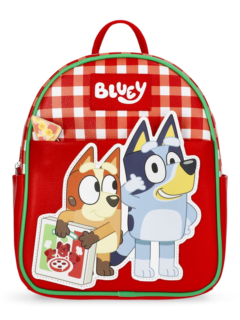 Bluey Women's Pizza Delivery Faux Leather Mini Backpack, 10.5