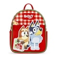 thumbnail image 1 of Bluey Women's Pizza Delivery Faux Leather Mini Backpack, 10.5", Red Gingham, 1 of 5