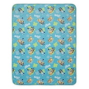 Bluey Plush Toddler Blanket Light Blue, 40" x 50", Boy or Girl