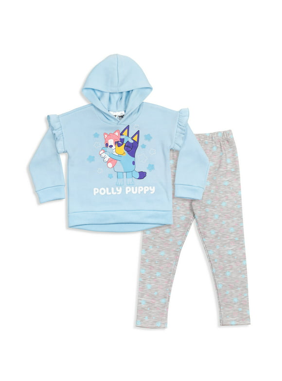 Bluey Polly Puppy Toddler Girls Fleece Hoodie and Leggings Outfit Set Toddler to Big Kid