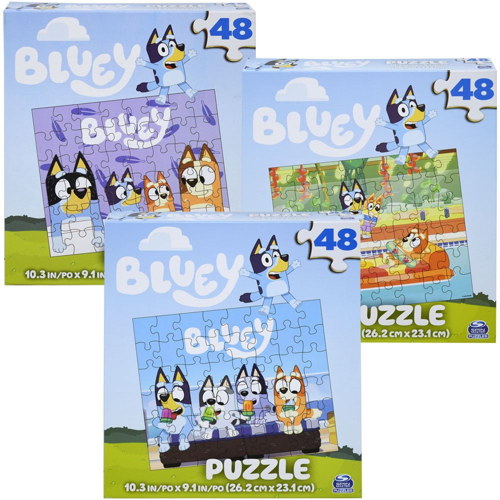 Bluey Premier 48 Pc Puzzle Set for Kids Bluey Party Supplies Bundle