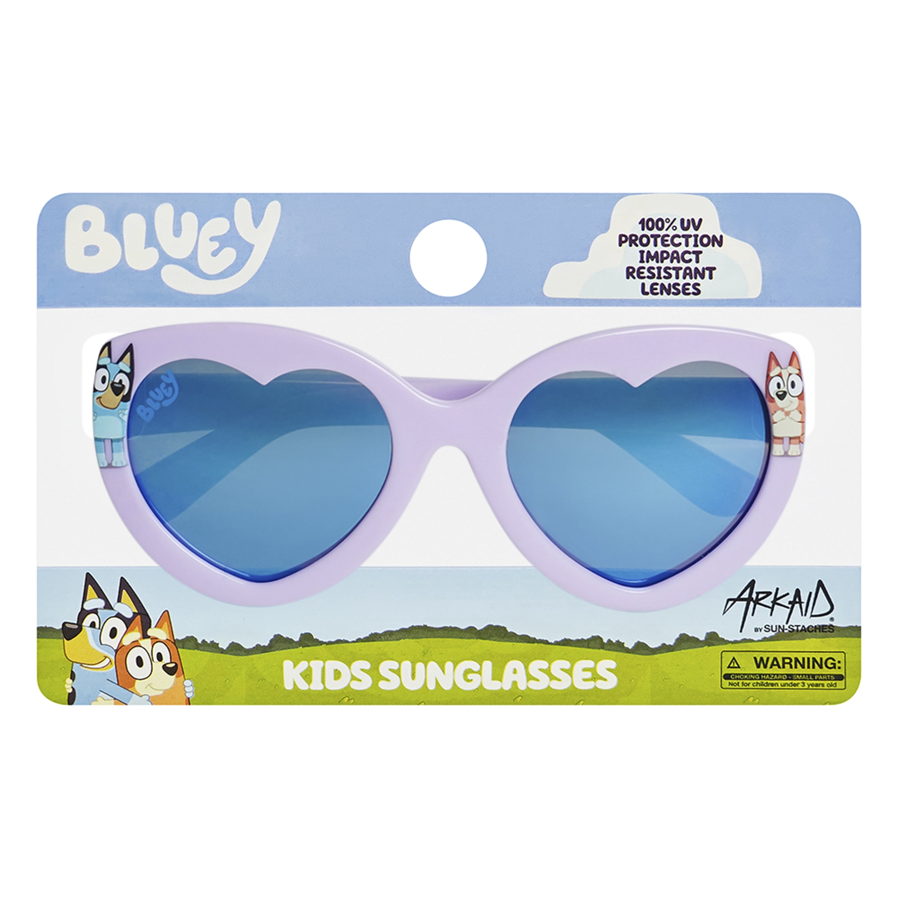 Bluey Purple and Pink Heart Frame Sunglasses
