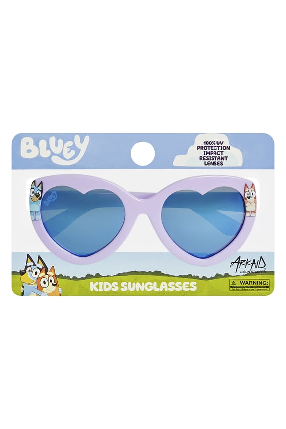 Bluey Purple and Pink Heart Frame Sunglasses