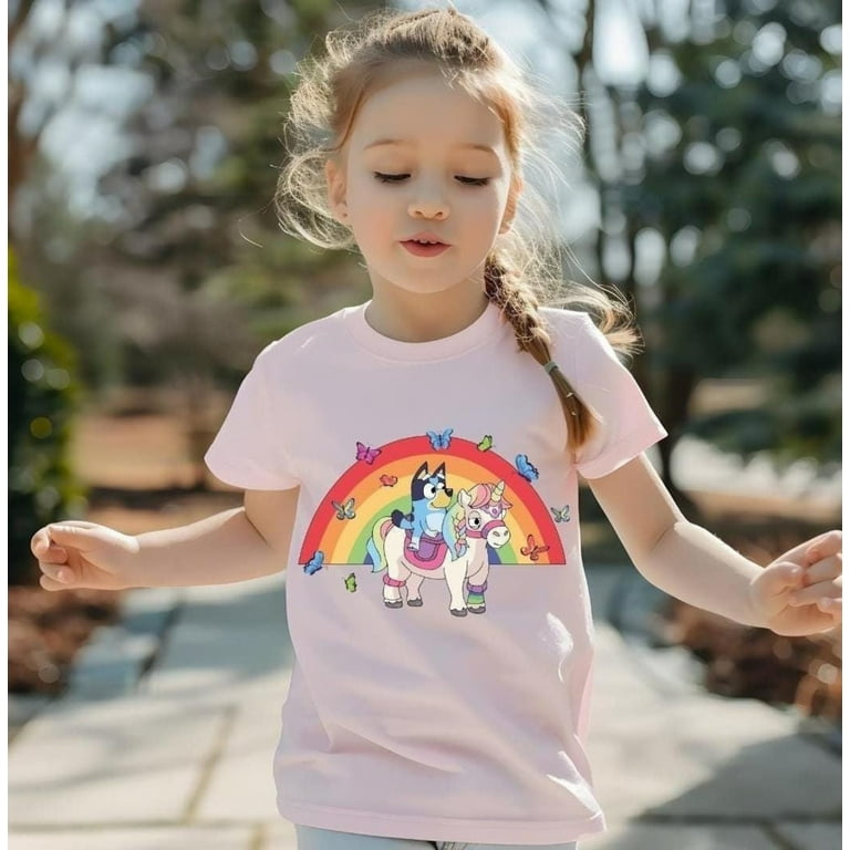 Bluey Rainbow Unicorn, Fun Birthday Celebration, Cute Cartoon