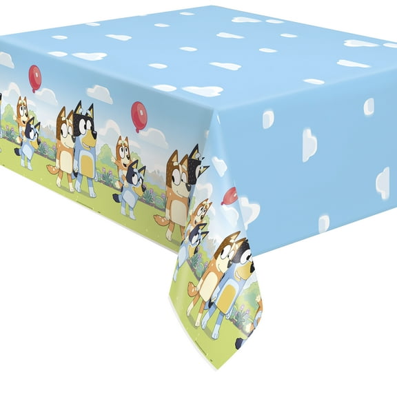Bluey Rectangular Plastic Table Cover, 54" x 84 - Short Fold