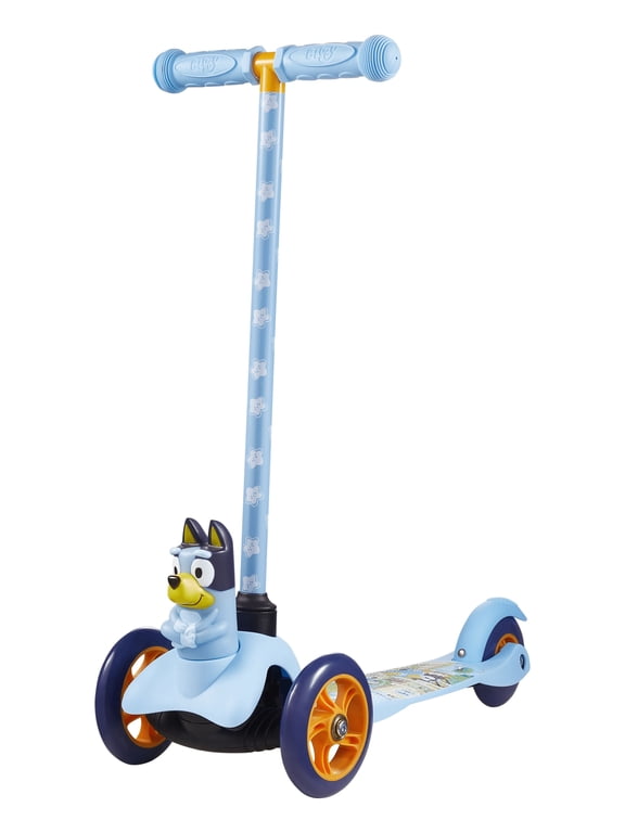Ride-N-Glide Buddies 3D Toddler Scooter, 3 Wheel Kick Scooter for Kids Ages 3+, Blue