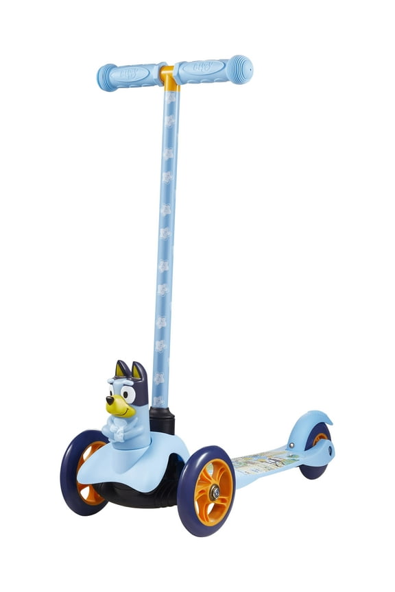 Ride-N-Glide Buddies 3D Toddler Scooter, 3 Wheel Kick Scooter for Kids Ages 3+, Blue