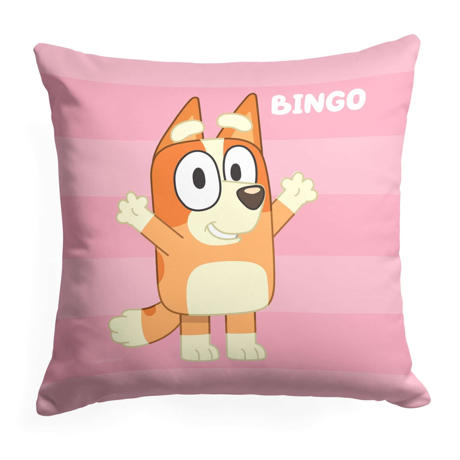 Pink and Orange Polyester Kids Square Throw Pillow, 18 x 18 inches