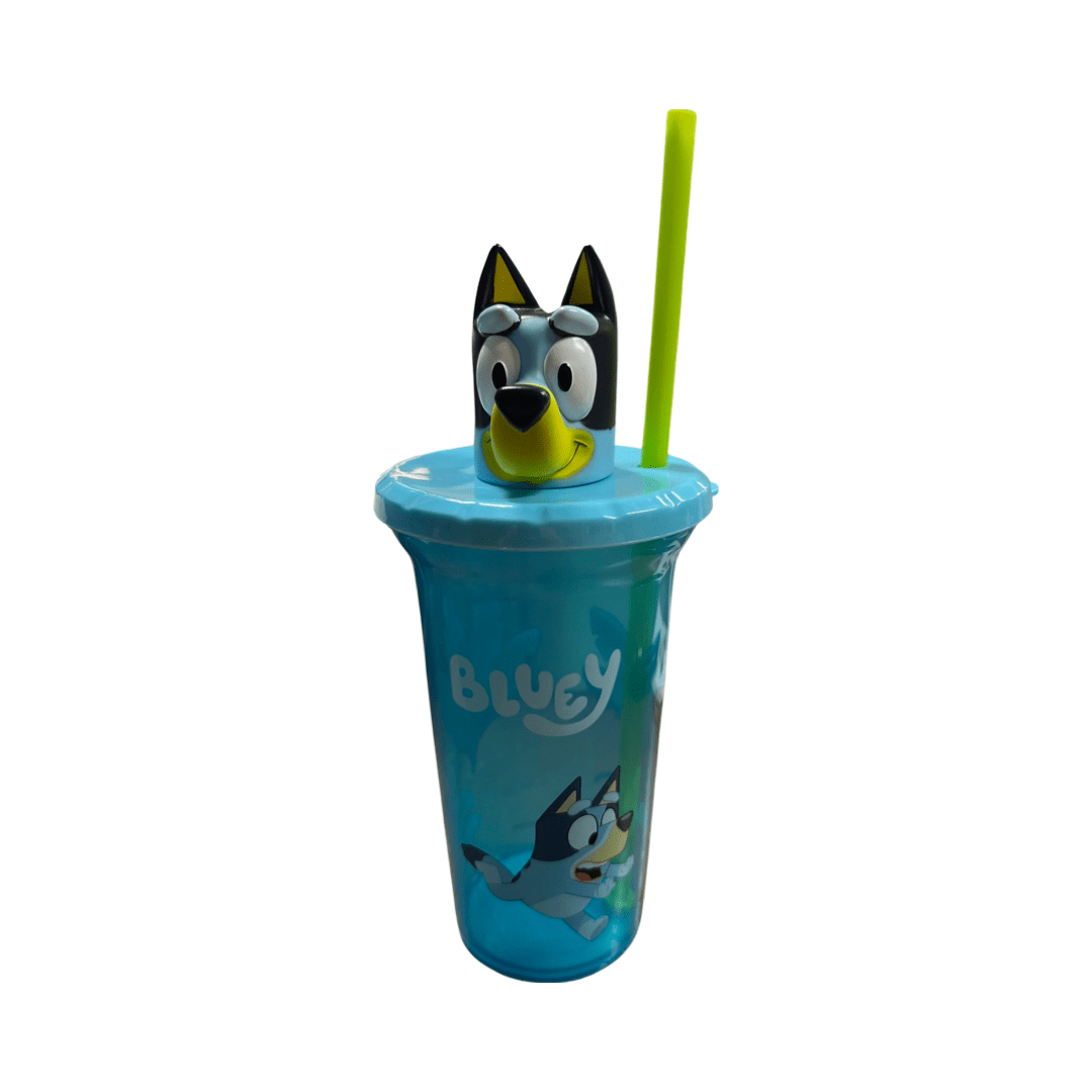 Bluey Sip Cup with Straw and Bluey's Head - Walmart.com