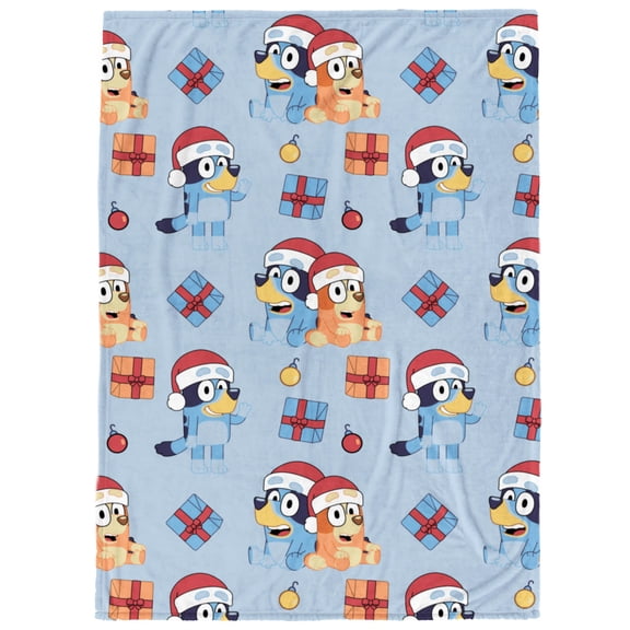 Bluey Sisters and Presents Holiday Throw Blanket, 50x70