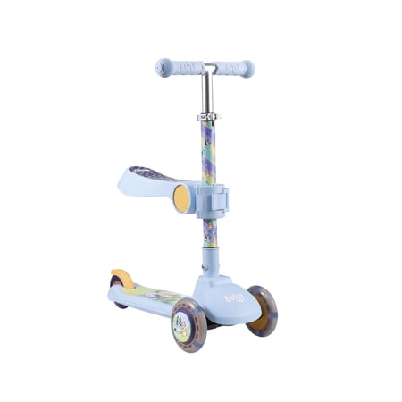 Bluey Ride-N-Glide Buddies Toddler 3 Wheel Kick and Sit Scooter, for Kids Ages 3+, Bluey