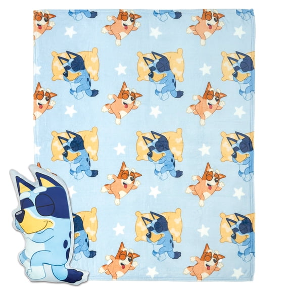 Bluey Sleeping Cloud Pillow & Silk Touch Throw Blanket Set