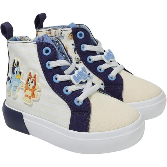 Bluey Sneakers for Kids - Unisex High-top Bluey and Bingo Shoes with a Side Zipper so They Slip on!