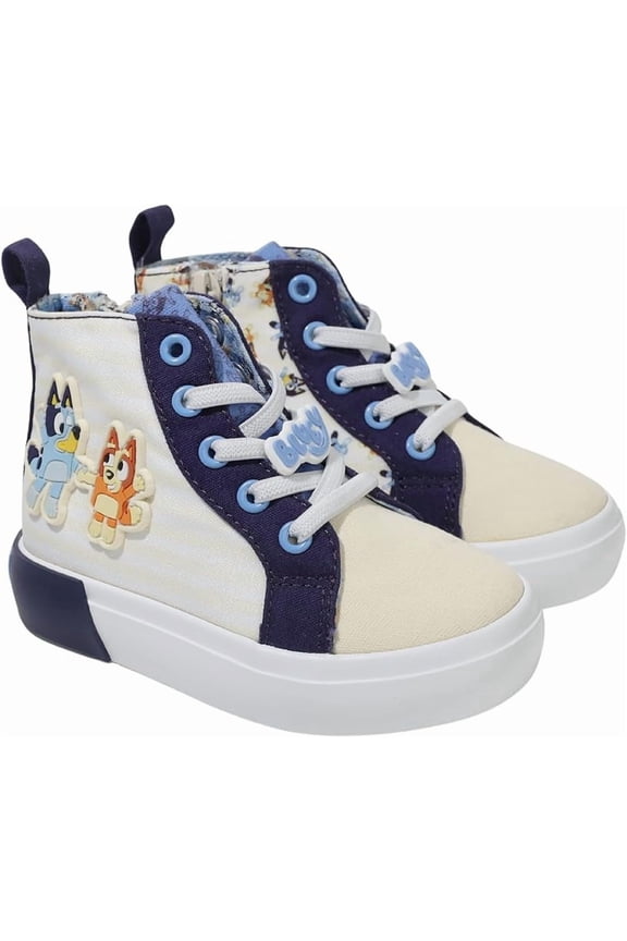 Bluey Sneakers for Kids - Unisex High-top Bluey and Bingo Shoes with a Side Zipper so They Slip on!