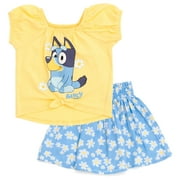 Bluey Square Neck T-Shirt and Skirt Toddler to Big Kid