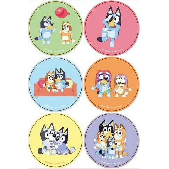 Cute Bluey Paper Sticker Sheets - 10" x 8", 4 Sheets - Fun & Vibrant Collection for Kids & Fans (153068)