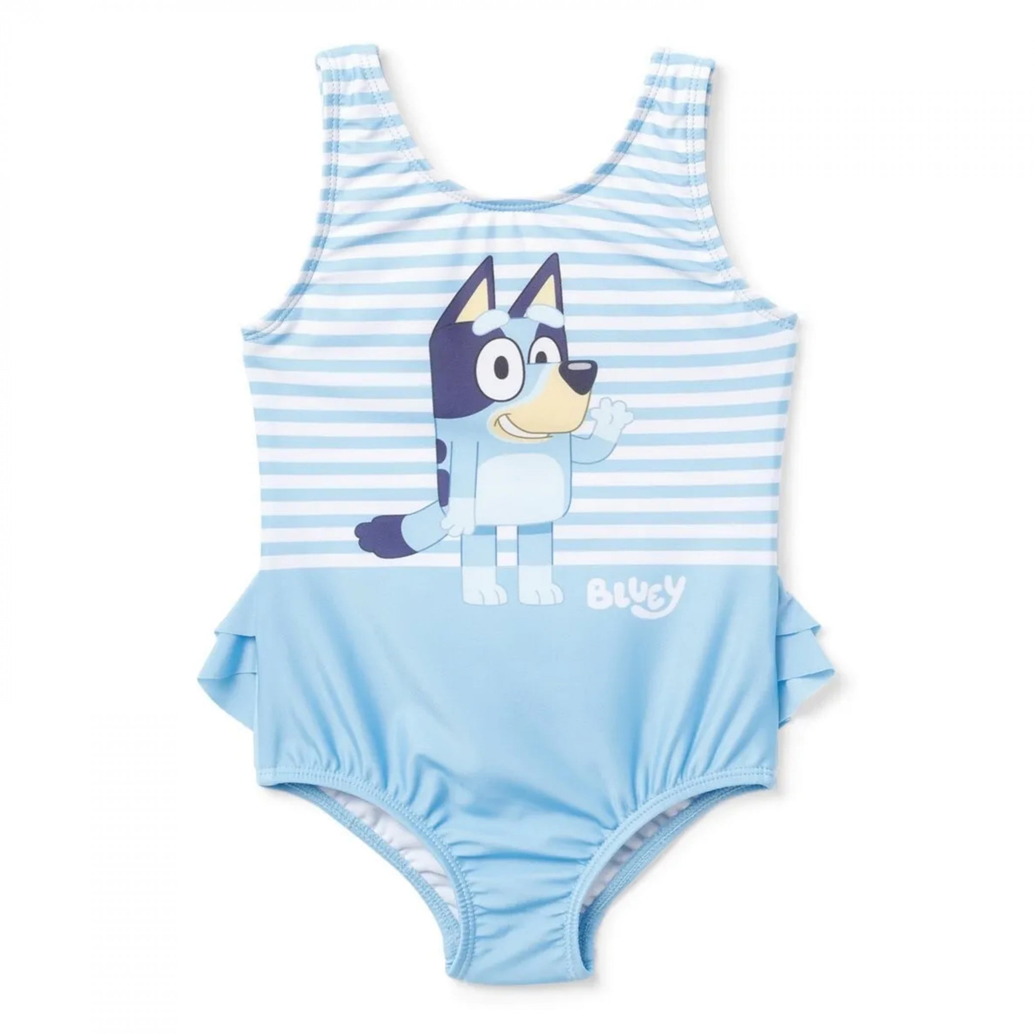 Bluey Striped Toddler OnePiece Swimsuit with FrillsToddler 3T