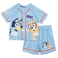 thumbnail image 1 of Bluey Little Boys' Baseball Jersey and Shorts Set Bingo Blue, 1 of 7