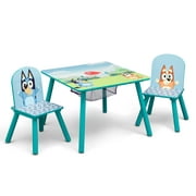Bluey Table and Chair Set with Storage (2 Chairs Included) by Delta Children - Greenguard Gold Certified, Blue