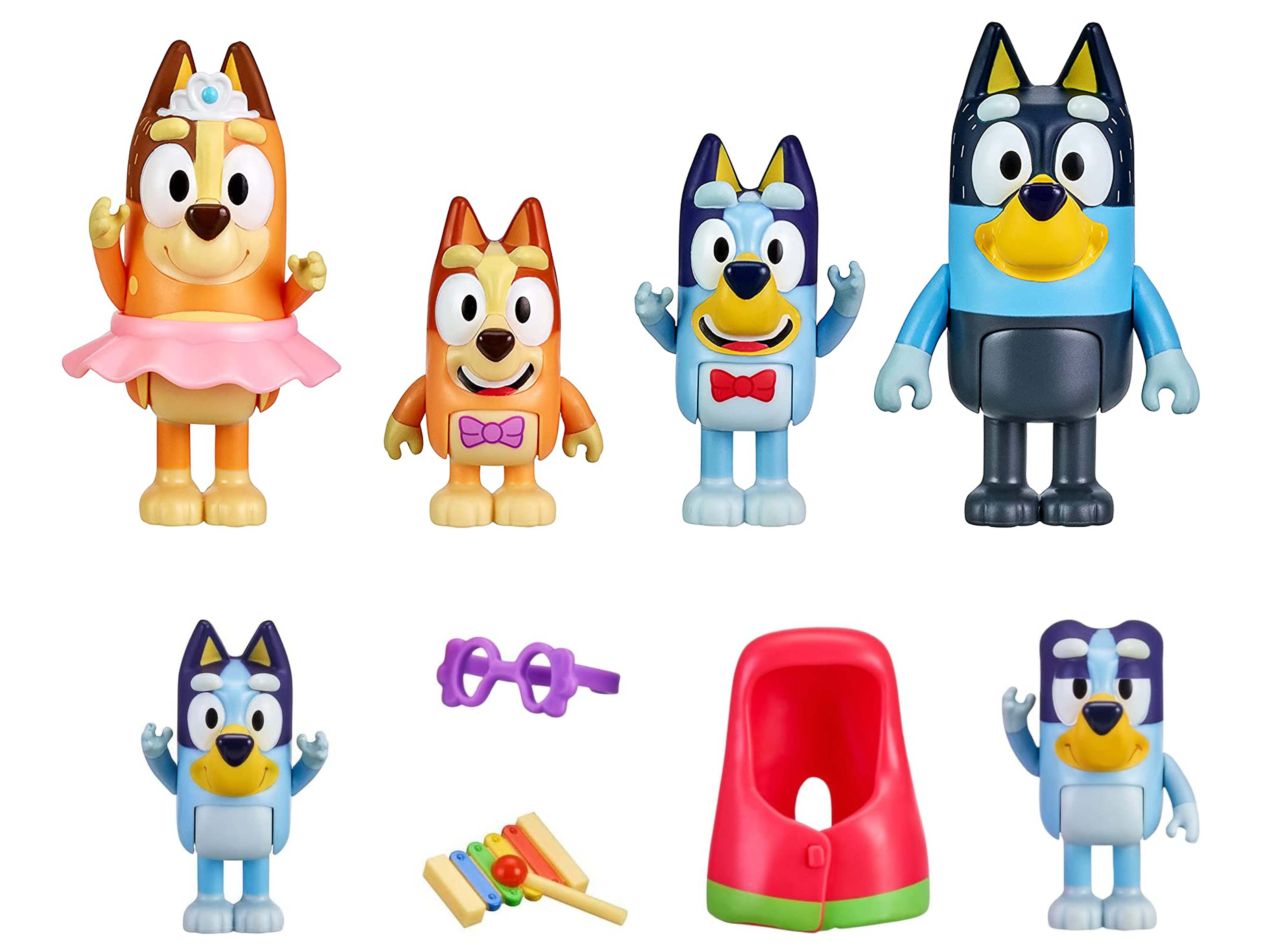 Bluey "The Show" 4Pack, Figures, Bluey, Bingo, Chilli (Mum) and