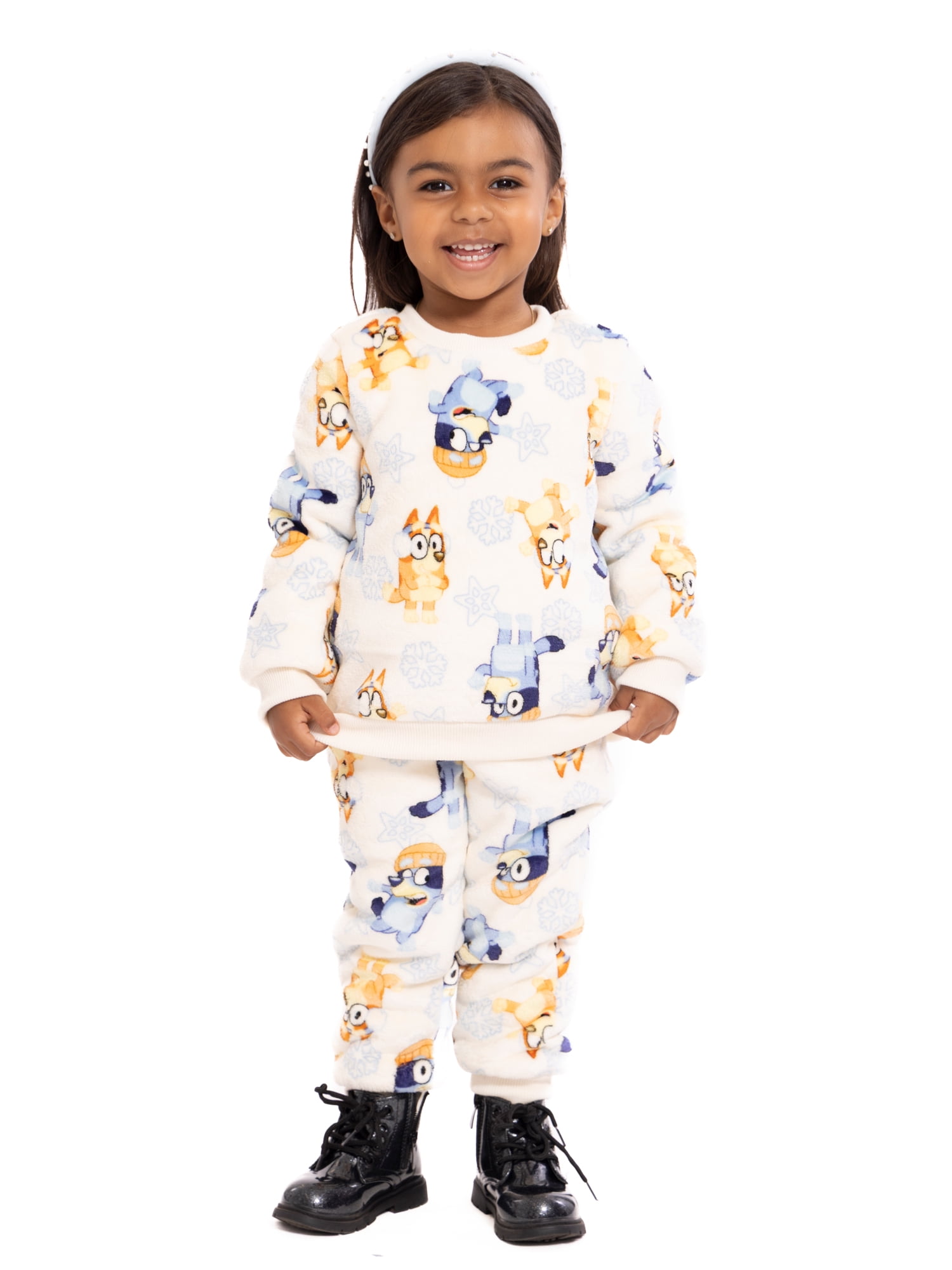 Bluey Unisex Toddler Plush Print Sweatshirt and Pants Set, 2-Piece, Sizes 12M-5T
