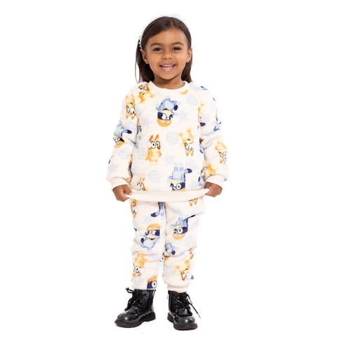 Unisex Toddler Plush Print Sweatshirt and Pants Set, 2-Piece, Sizes 12M-5T