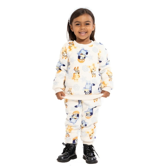 Bluey Unisex Toddler Plush Print Sweatshirt and Pants Set, 2-Piece, Sizes 12M-5T