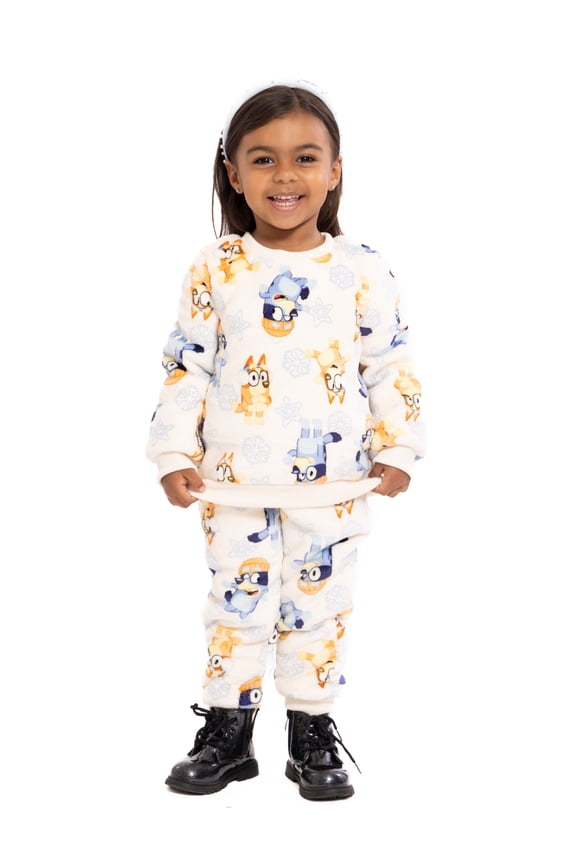 Bluey Unisex Toddler Plush Print Sweatshirt and Pants Set, 2-Piece, Sizes 12M-5T