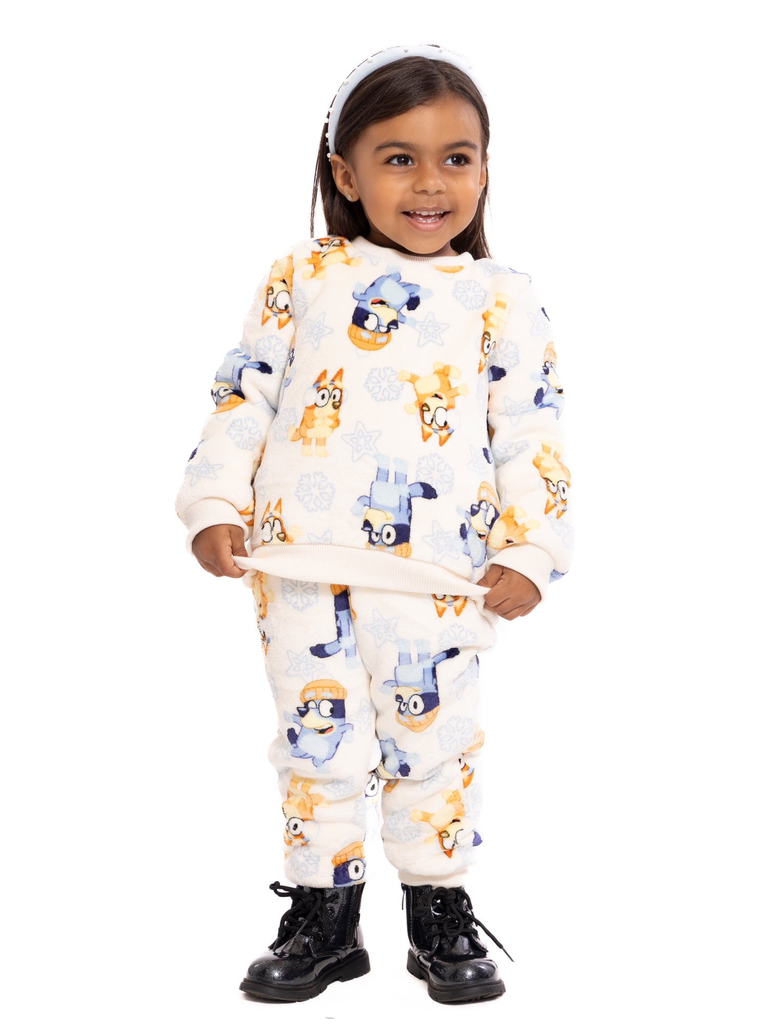 Bluey Unisex Toddler Plush Print Sweatshirt and Pants Set, 2-Piece, Sizes 12M-5T