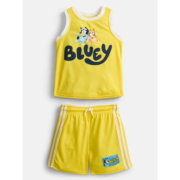 Bluey Toddler Boys Athletic Graphic Tank Top and Matching Shorts Set, 2-Piece, Sizes 12M-5T