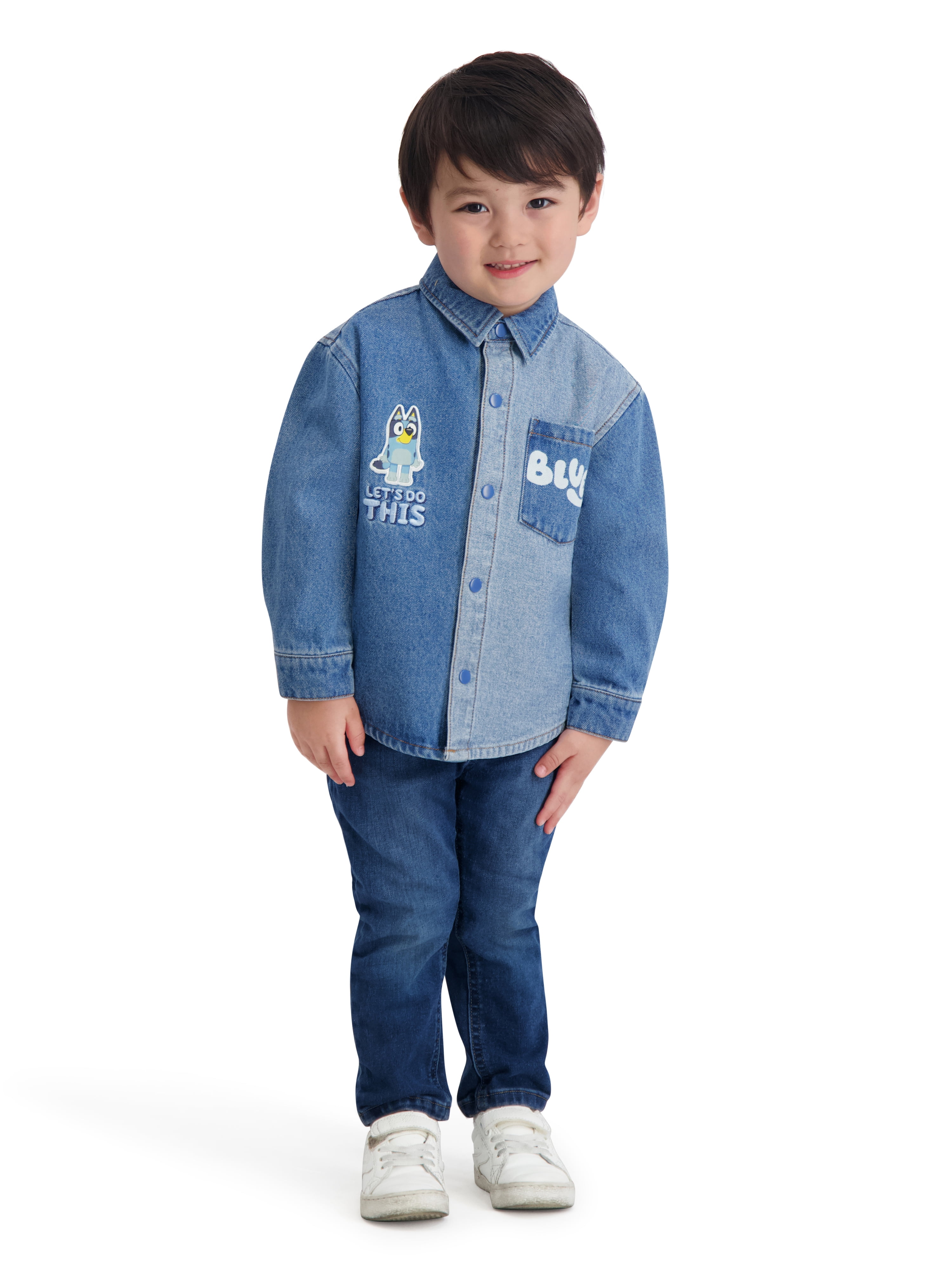 Bluey Toddler Boy Denim Shacket, Sizes 12M-5T