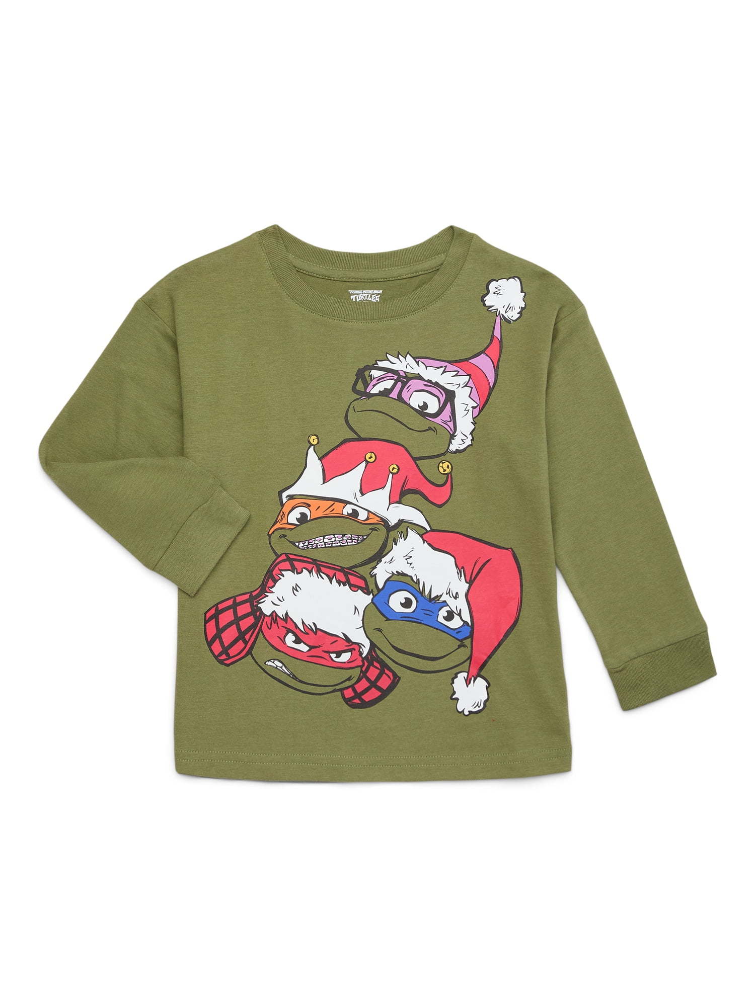 Teenage Mutant Ninja Turtles Toddler Boys Holiday Long Sleeve T-Shirt, Sizes 12M-5T